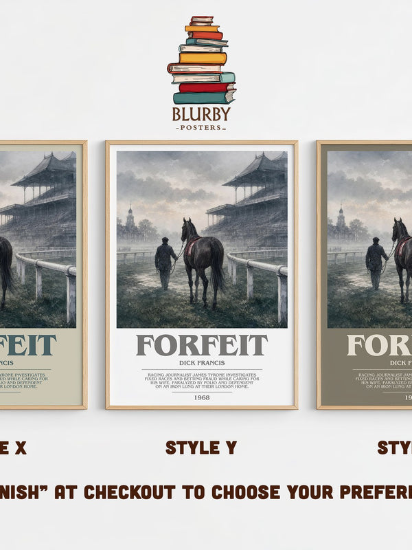 Forfeit bookish print in frame leaning in hallway – crime wall art