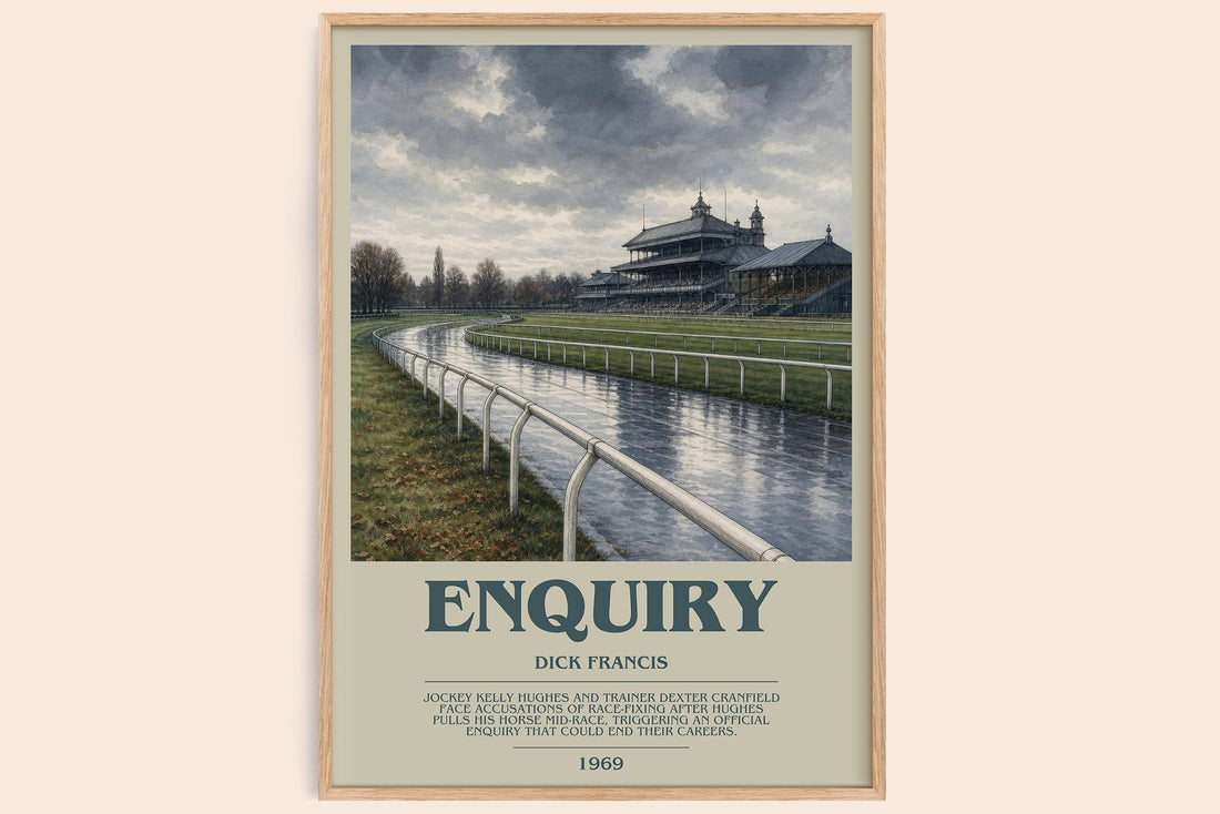 Enquiry bookish book poster by Dick Francis – framed literary art print