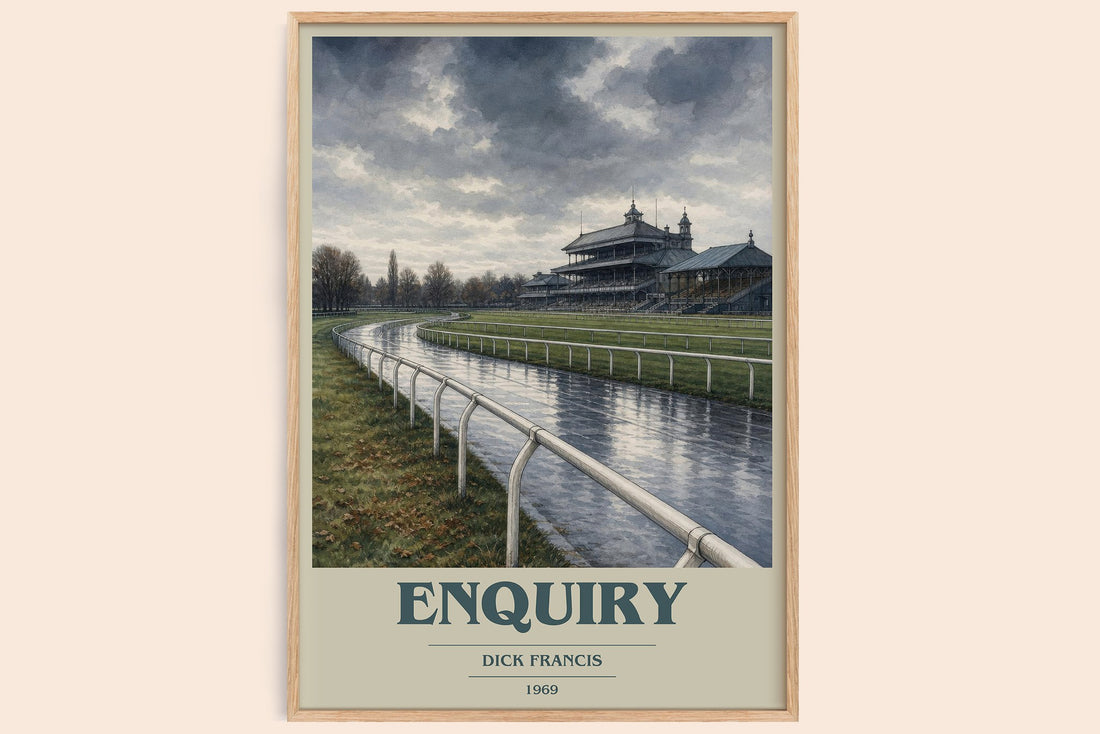 Enquiry book cover book poster by Dick Francis – framed literary art print