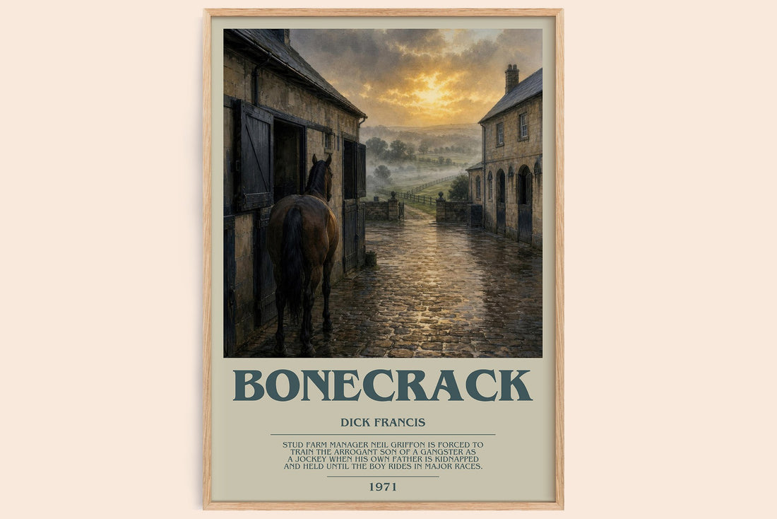 Bonecrack bookish book poster by Dick Francis – framed literary art print