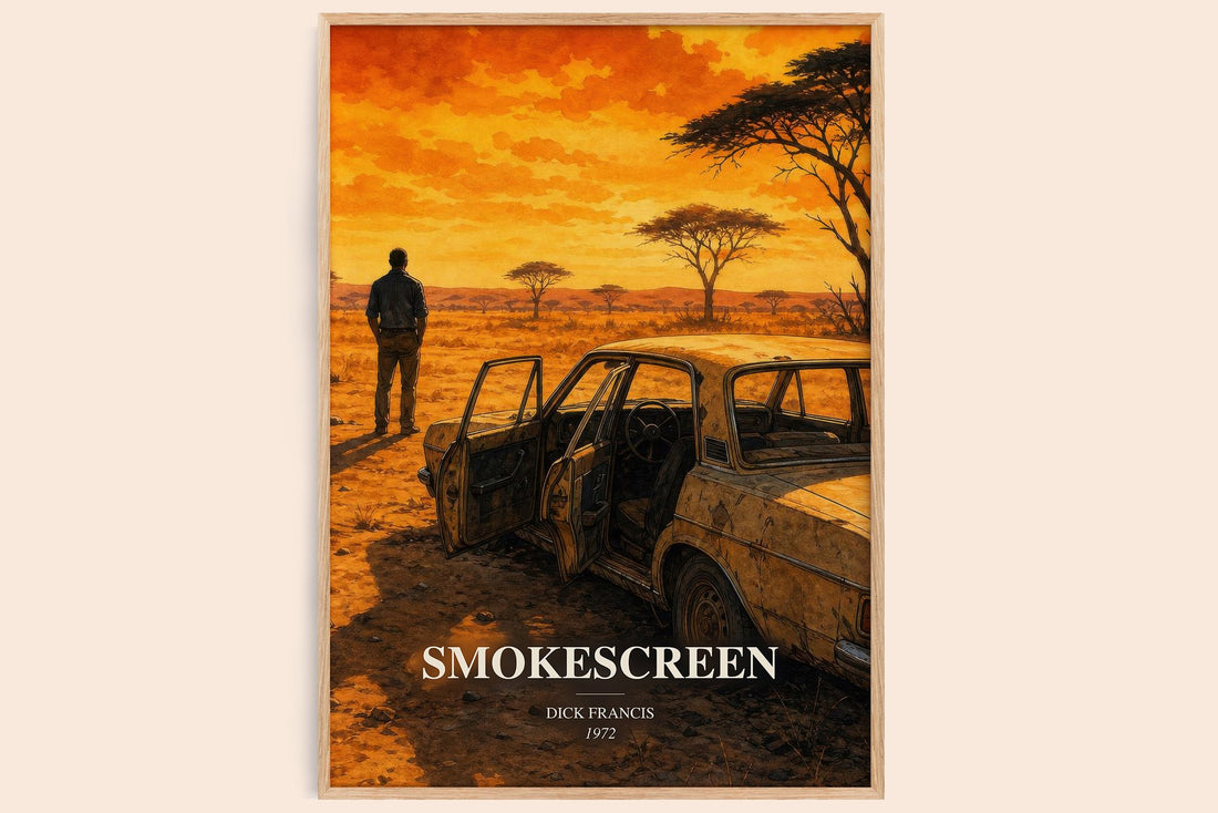 Smokescreen watercolour book poster by Dick Francis – framed literary art print