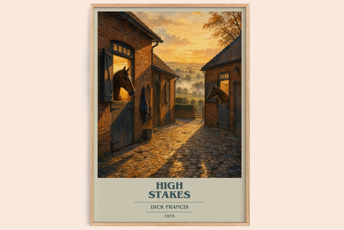 High Stakes book cover book poster by Dick Francis – framed literary art print