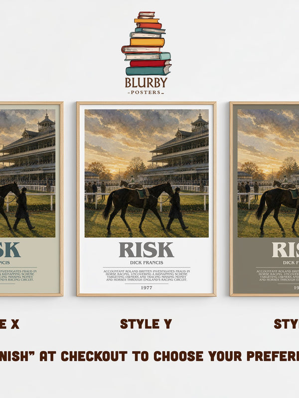 Risk bookish print in frame leaning in hallway – thriller wall art