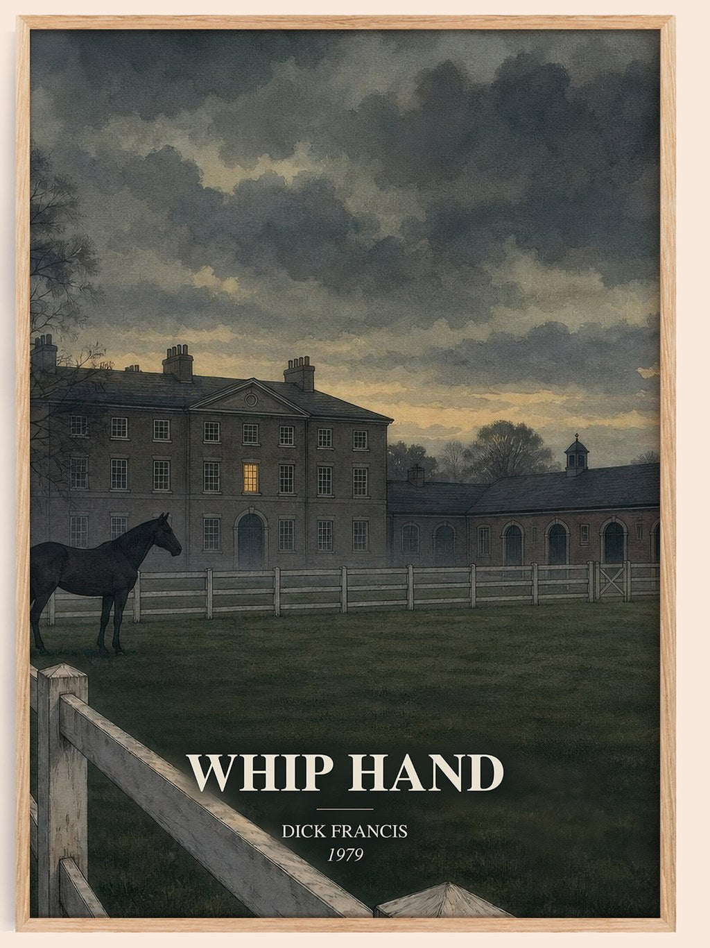 Whip Hand watercolour book poster by Dick Francis – framed literary art print