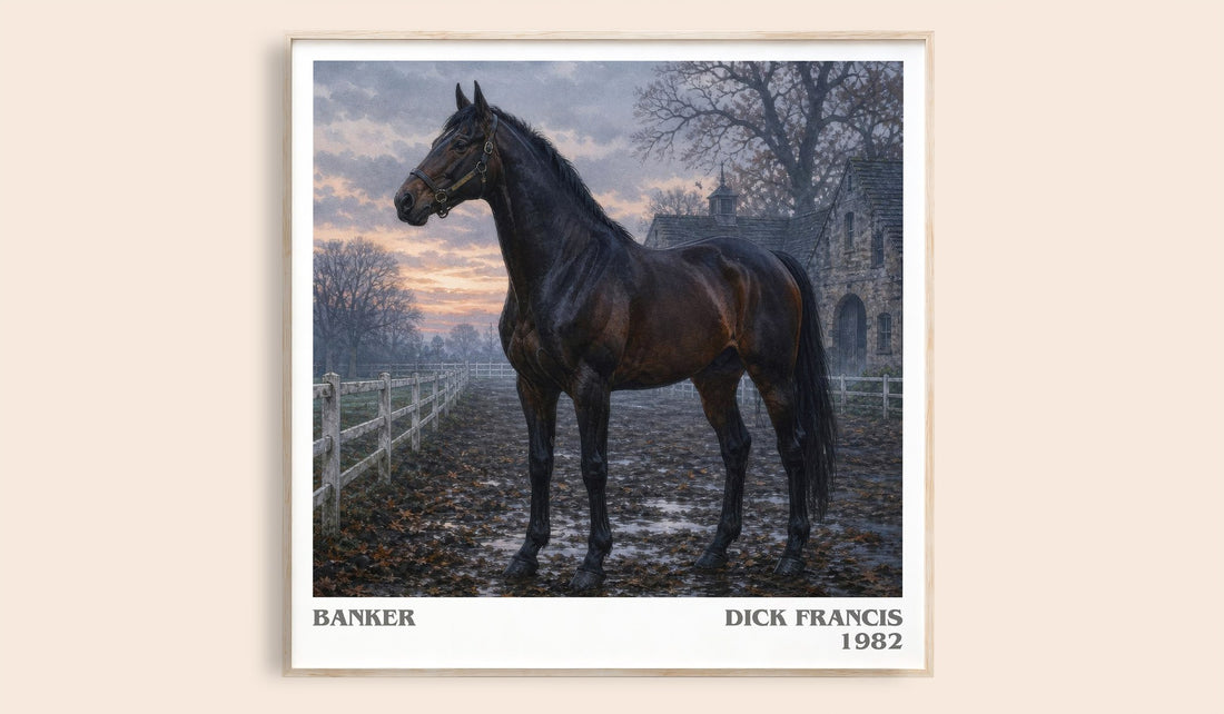 Banker literary book poster by Dick Francis – framed literary art print