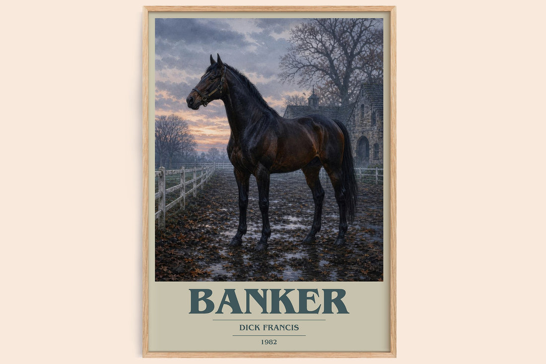 Banker book cover book poster by Dick Francis – framed literary art print