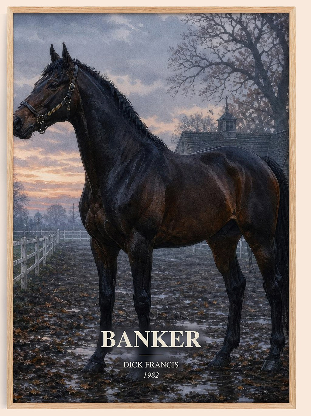 Banker watercolour book poster by Dick Francis – framed literary art print