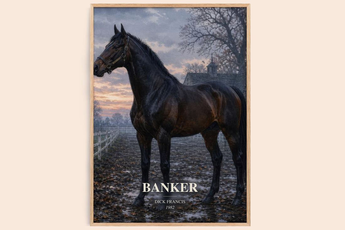 Banker watercolour book poster by Dick Francis – framed literary art print