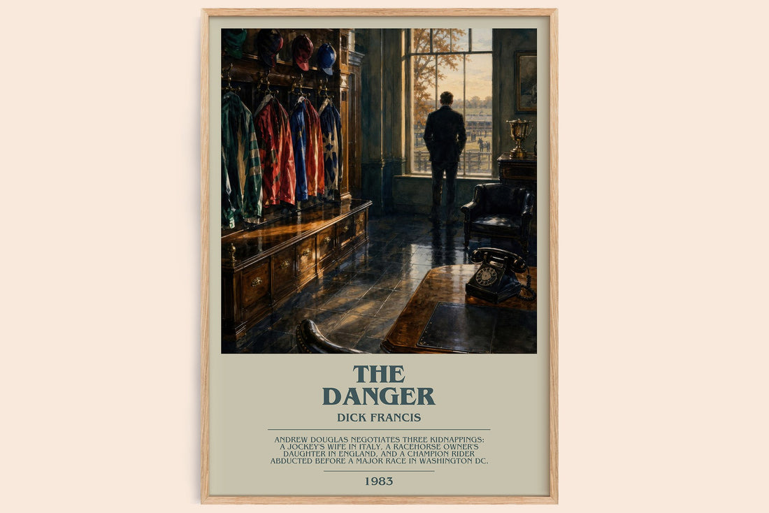 The Danger bookish book poster by Dick Francis – framed literary art print