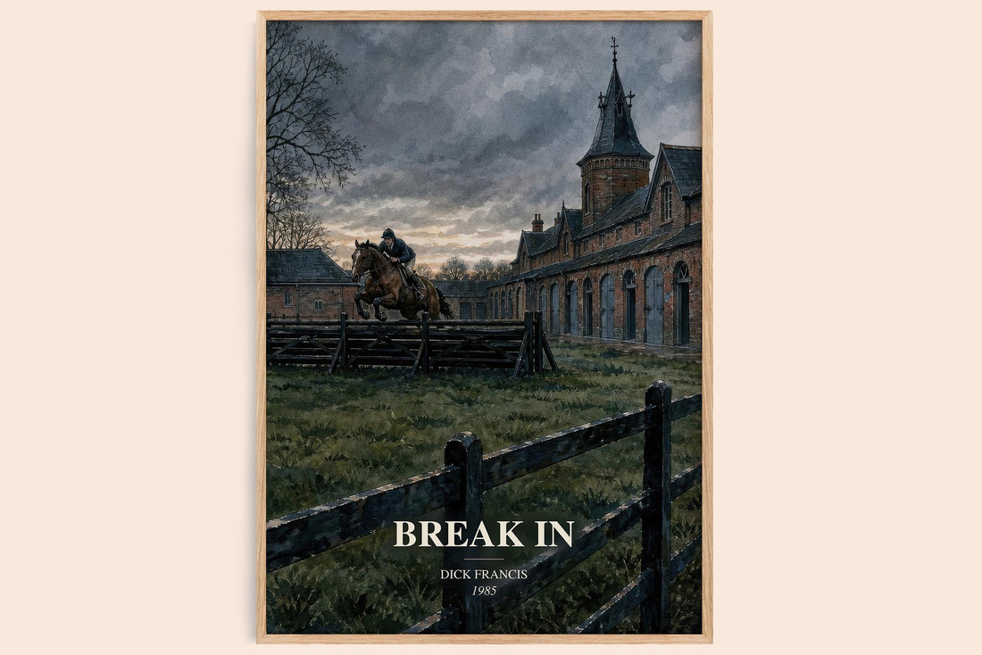 Break In watercolour book poster by Dick Francis – framed literary art print