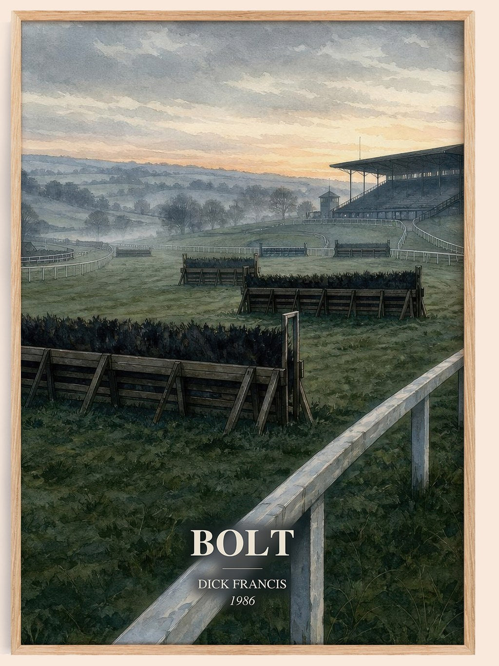 Bolt watercolour book poster by Dick Francis – framed literary art print