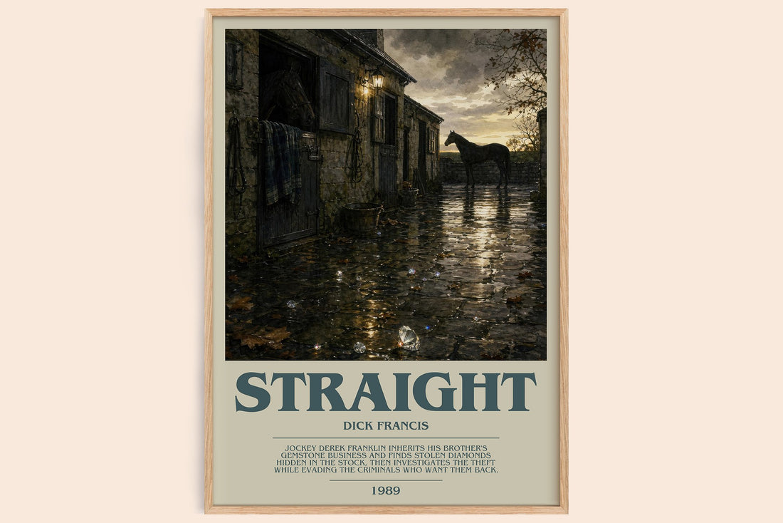 Straight bookish book poster by Dick Francis – framed literary art print