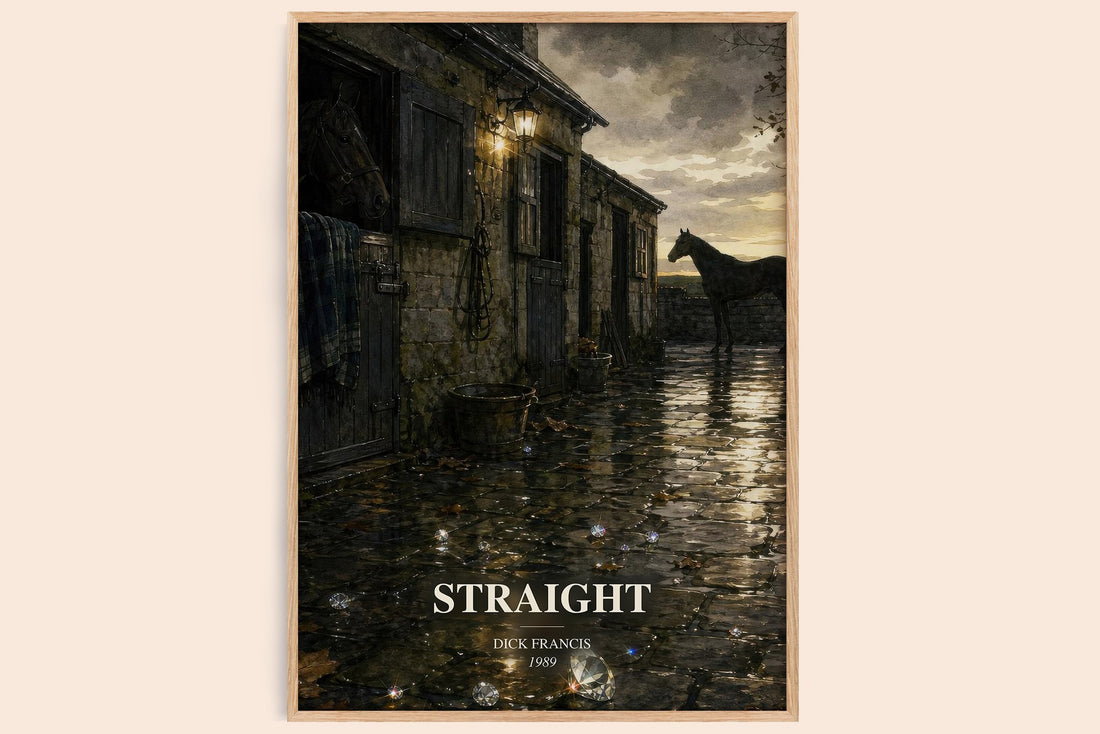Straight watercolour book poster by Dick Francis – framed literary art print