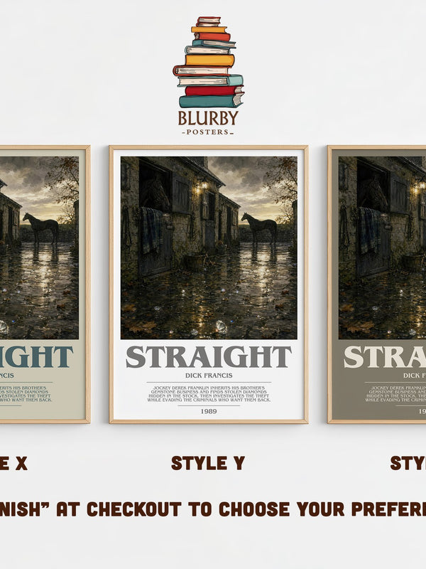 Straight bookish print in frame leaning in hallway – thriller wall art