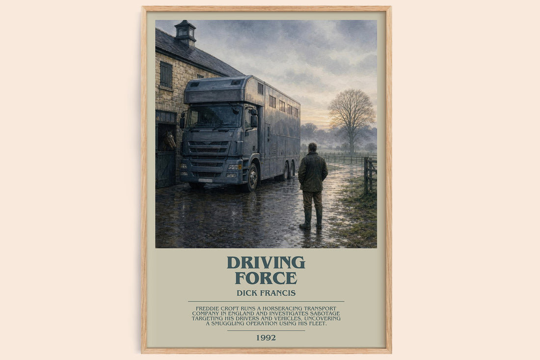Driving Force bookish book poster by Dick Francis – framed literary art print