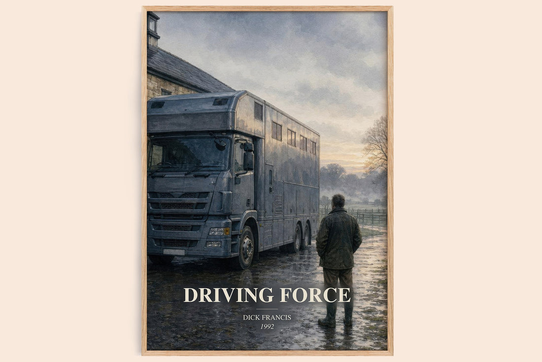 Driving Force watercolour book poster by Dick Francis – framed literary art print