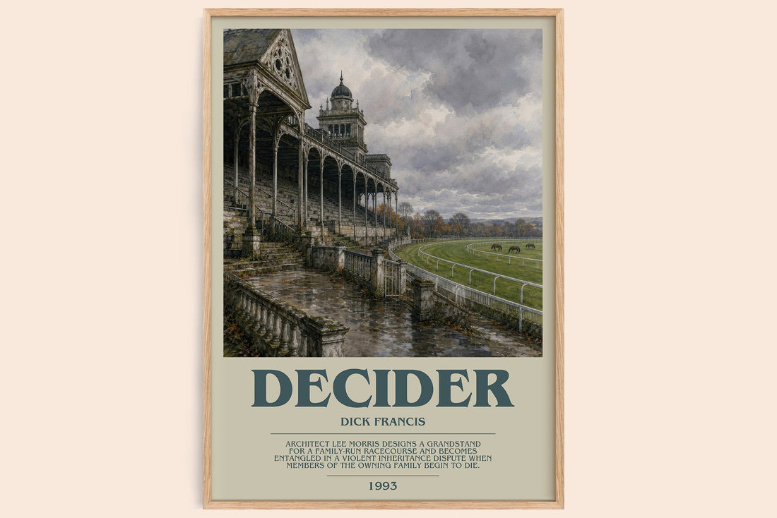 Decider bookish book poster by Dick Francis – framed literary art print