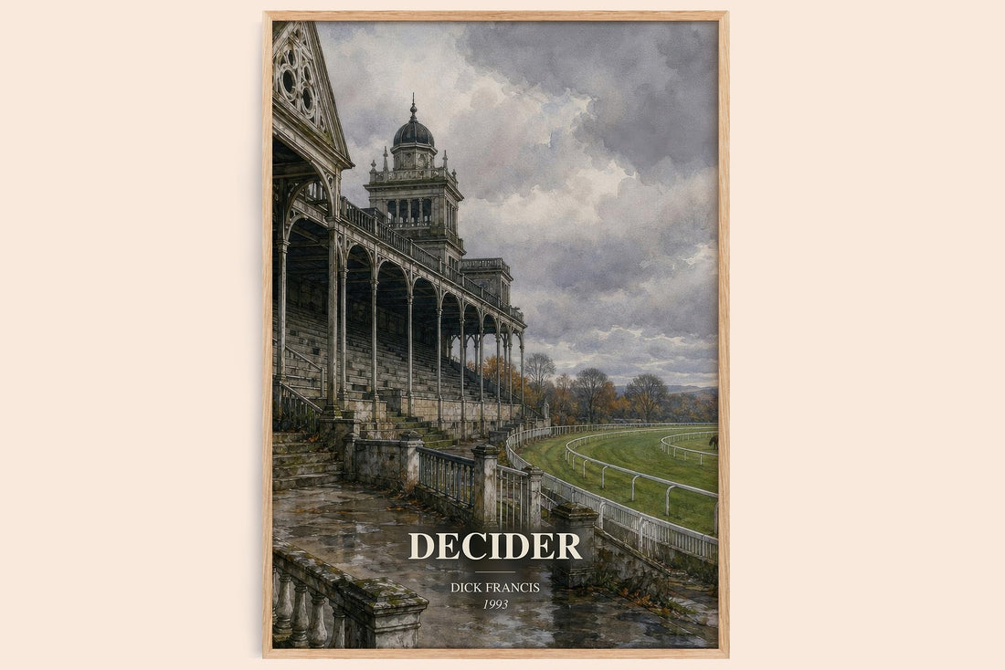 Decider watercolour book poster by Dick Francis – framed literary art print