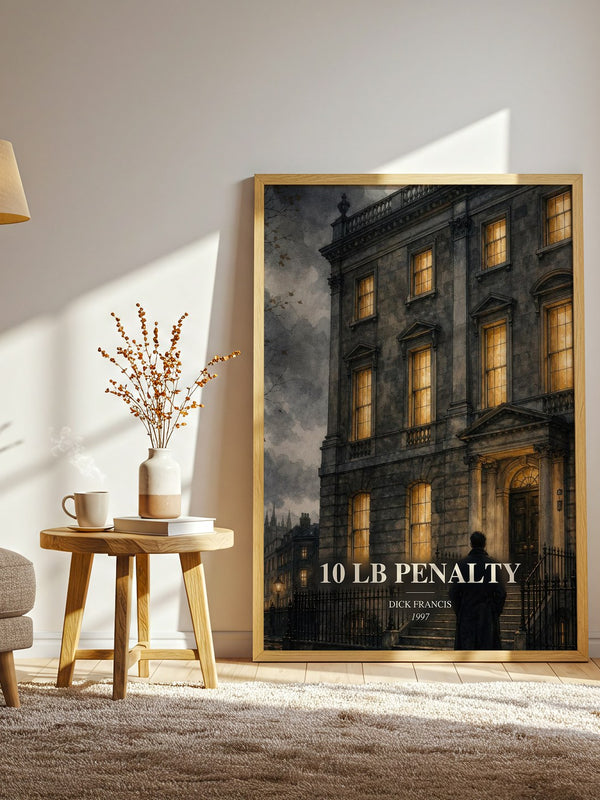 10 lb Penalty watercolour print in frame leaning in hallway – thriller wall art