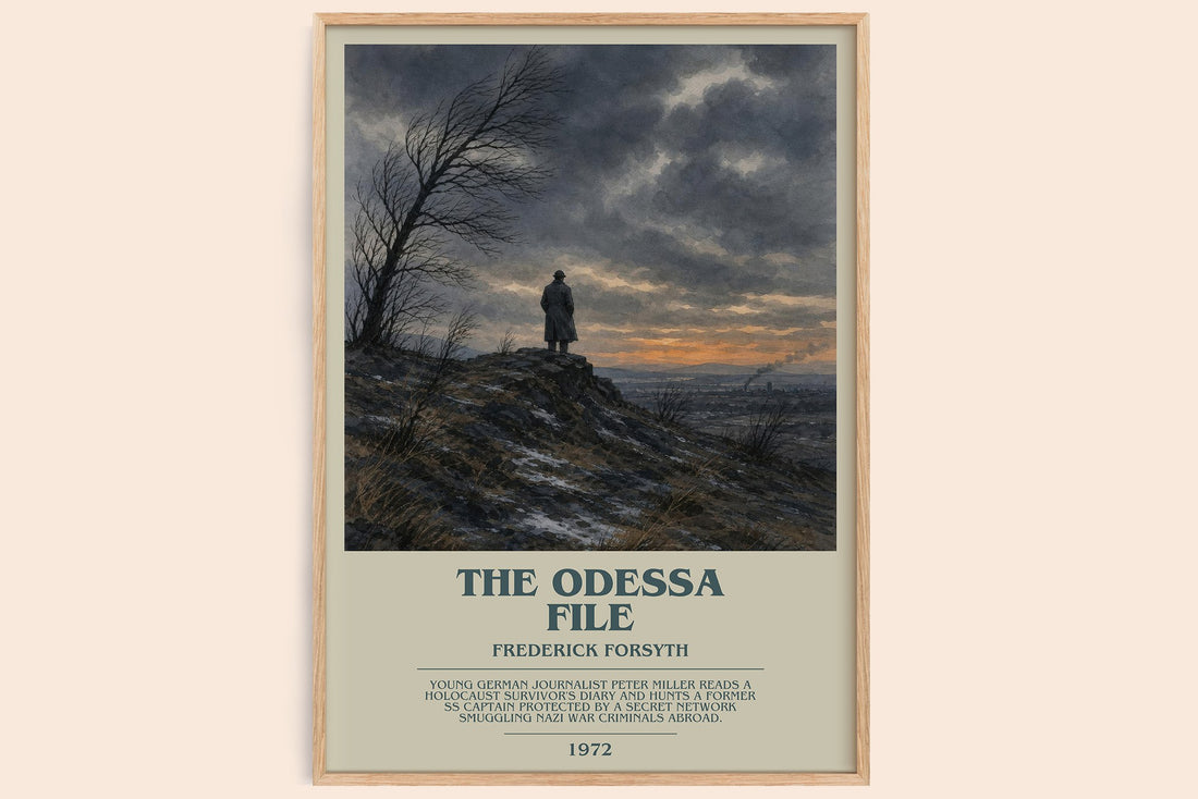 The Odessa File bookish book poster by Frederick Forsyth – framed literary art print
