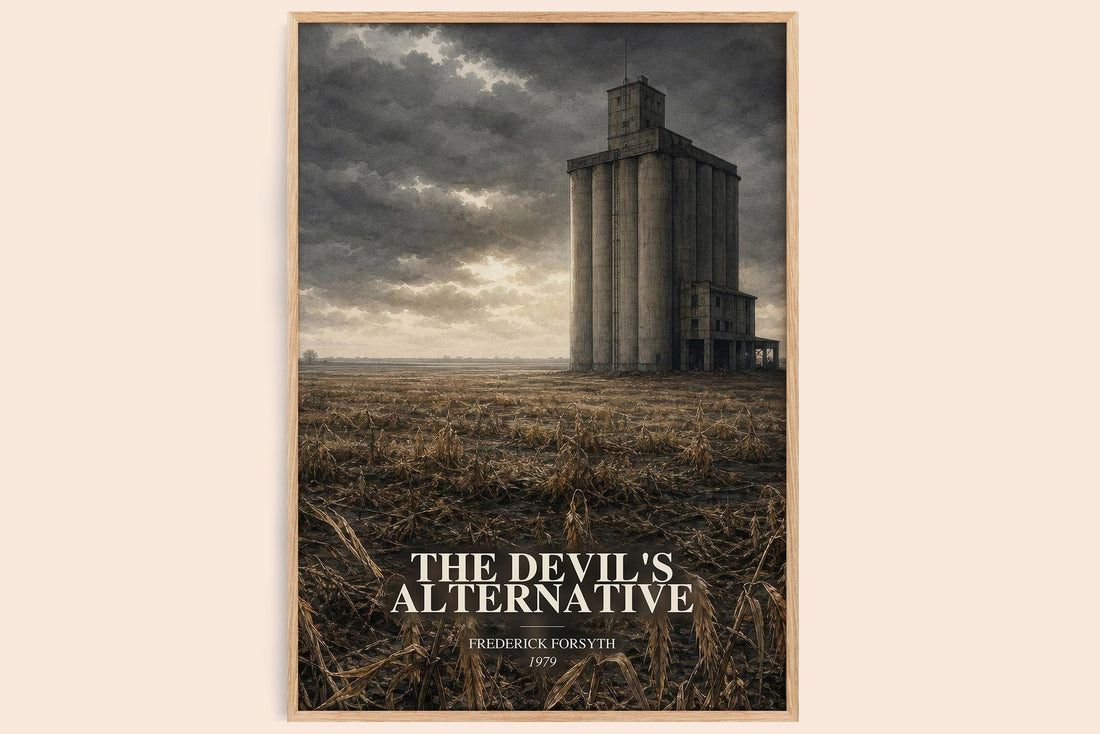 The Devil's Alternative watercolour book poster by Frederick Forsyth – framed literary art print