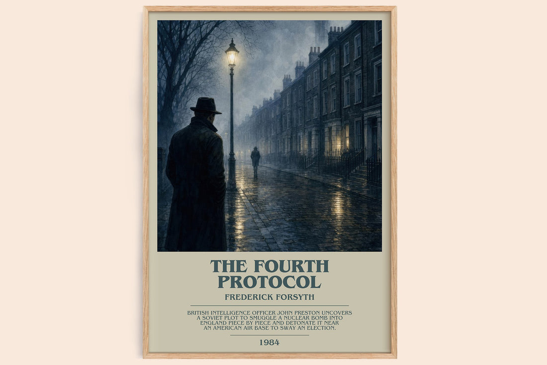 The Fourth Protocol bookish book poster by Frederick Forsyth – framed literary art print