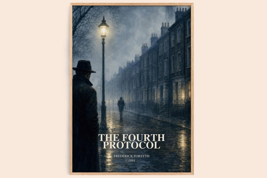 The Fourth Protocol watercolour book poster by Frederick Forsyth – framed literary art print