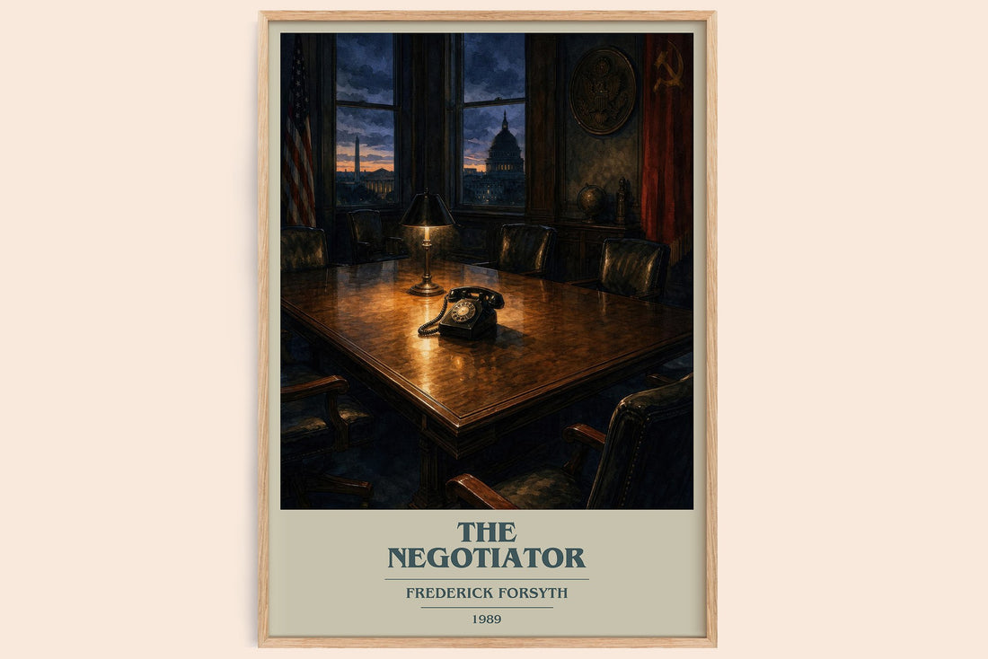 The Negotiator book cover book poster by Frederick Forsyth – framed literary art print