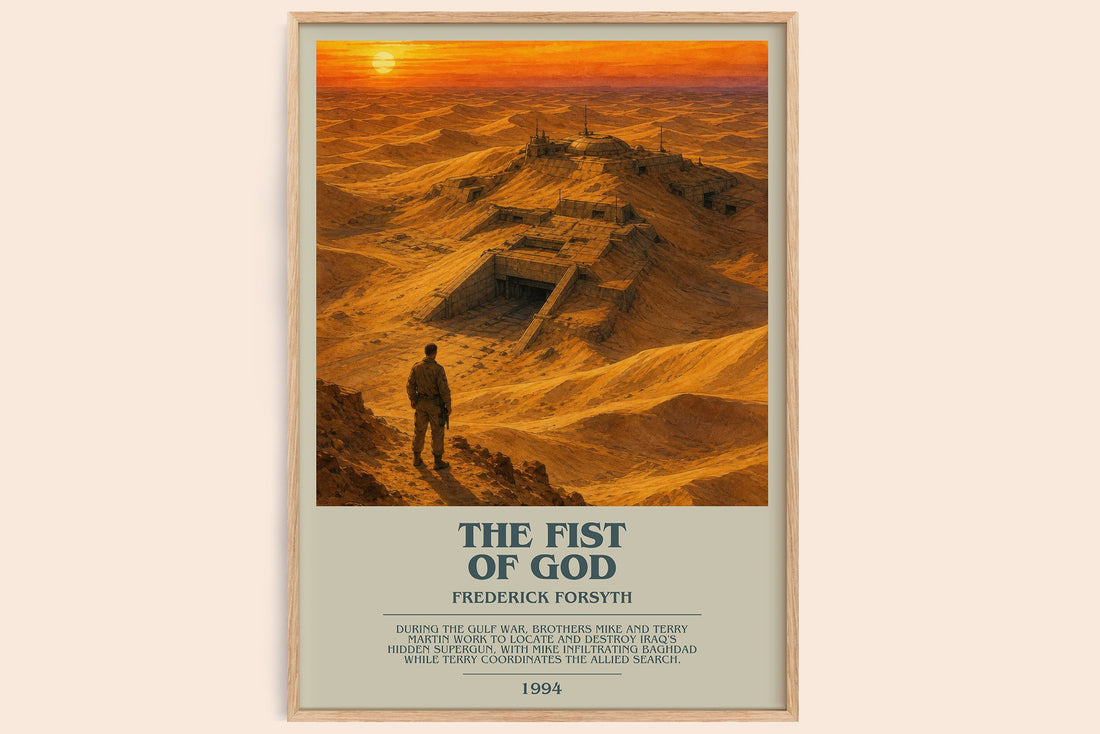 The Fist of God bookish book poster by Frederick Forsyth – framed literary art print