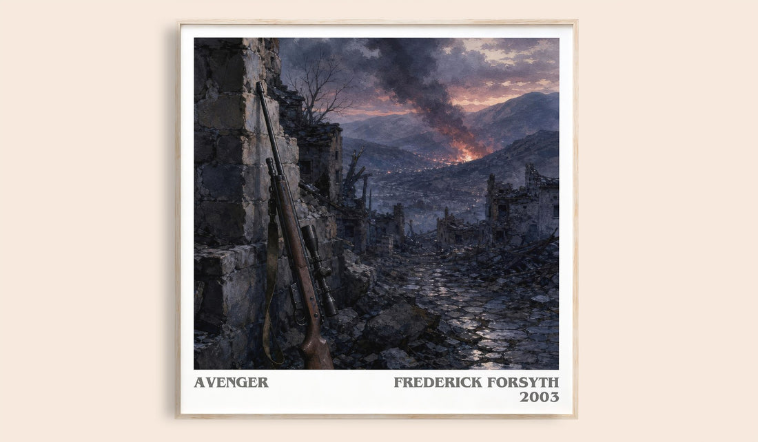 Avenger literary book poster by Frederick Forsyth – framed literary art print