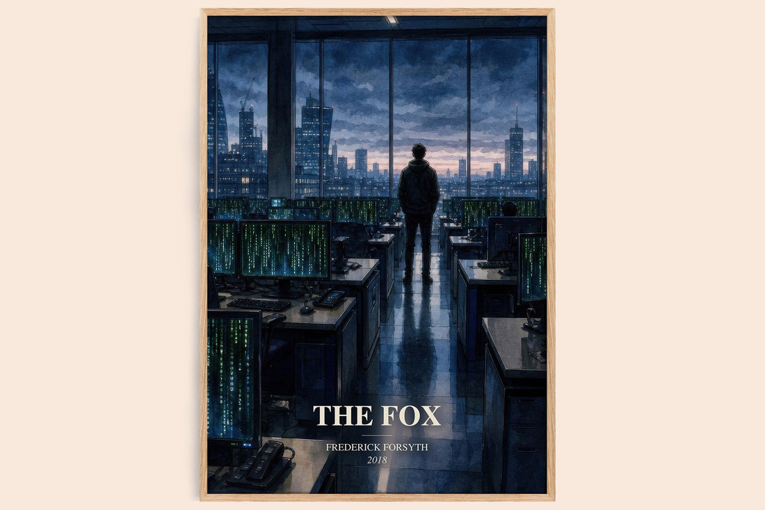 The Fox watercolour book poster by Frederick Forsyth – framed literary art print