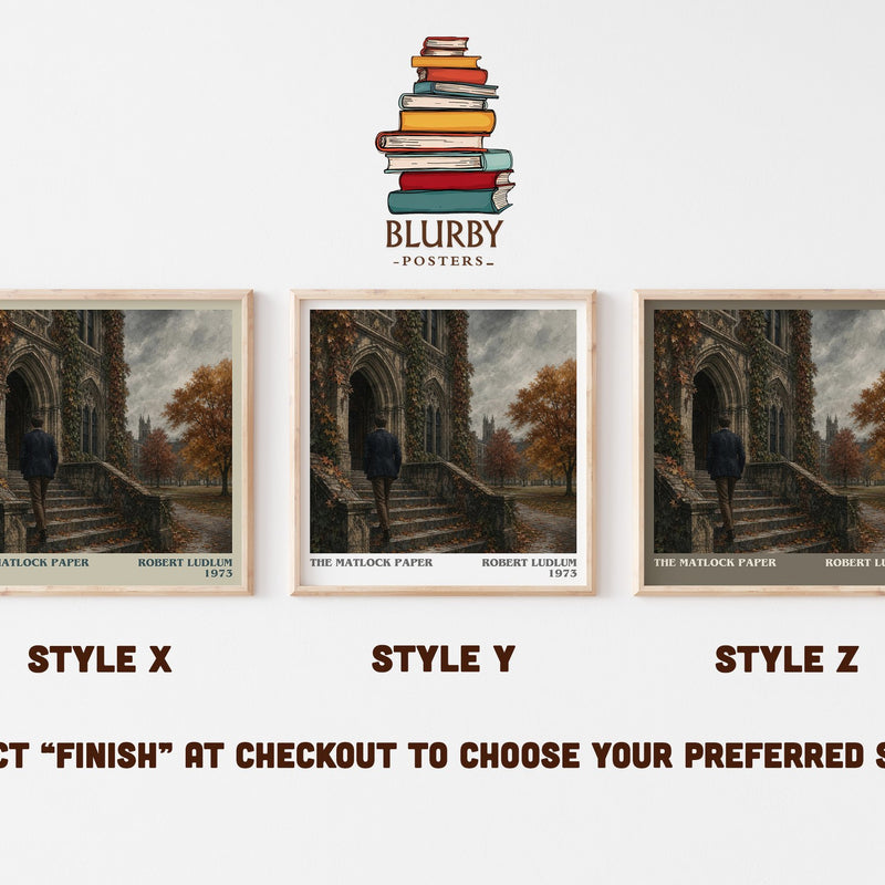The Matlock Paper literary print in frame leaning in hallway – thriller wall art