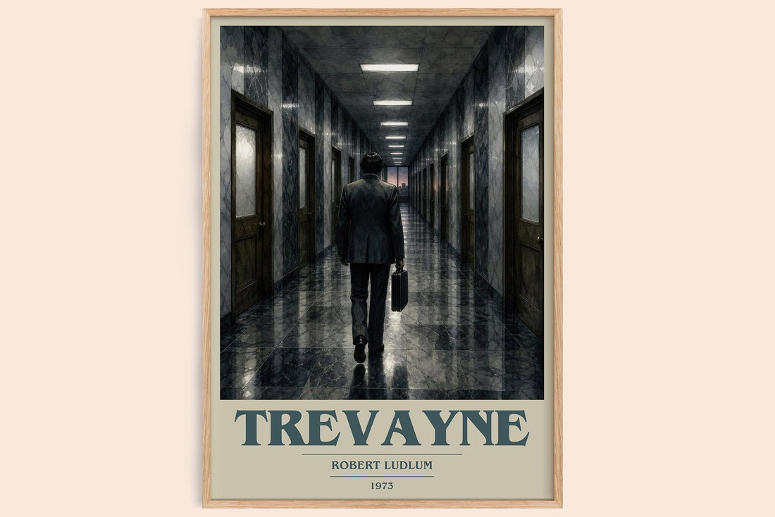 Trevayne book cover book poster by Robert Ludlum – framed literary art print