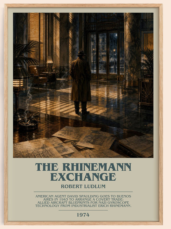 The Rhinemann Exchange bookish book poster by Robert Ludlum – framed literary art print