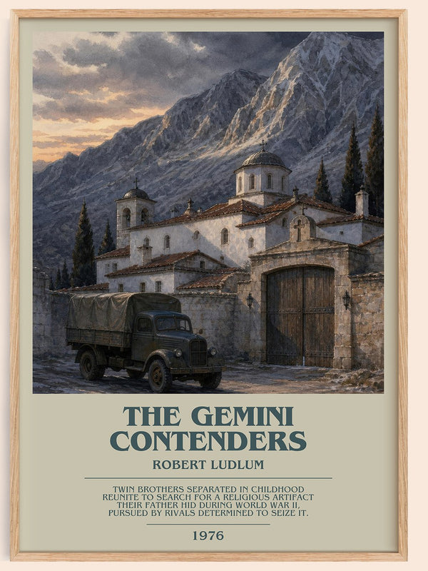 The Gemini Contenders bookish book poster by Robert Ludlum – framed literary art print