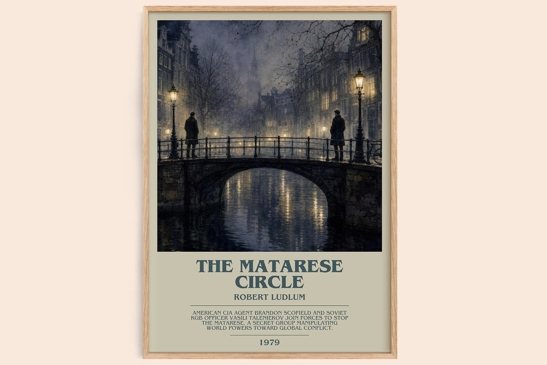 The Matarese Circle bookish book poster by Robert Ludlum – framed literary art print
