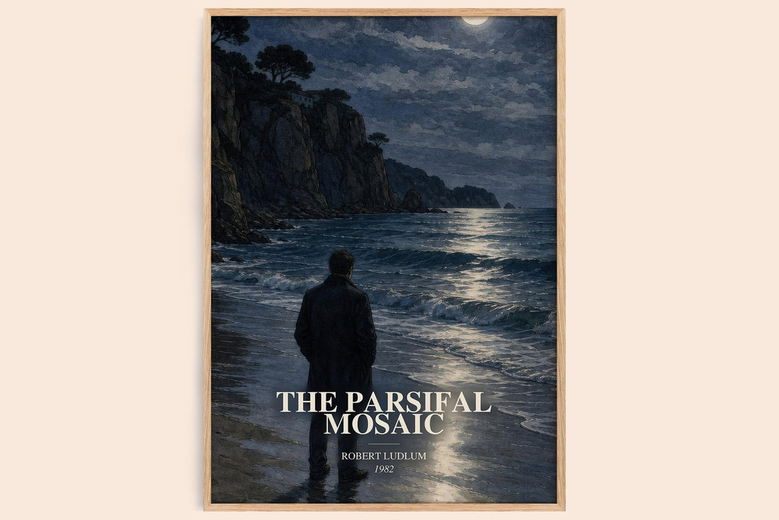 The Parsifal Mosaic watercolour book poster by Robert Ludlum – framed literary art print