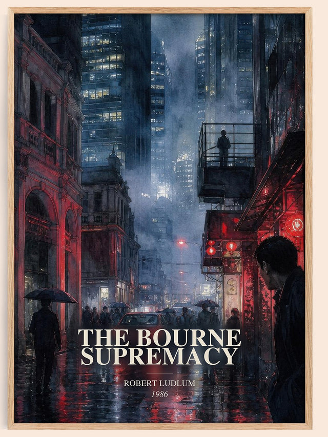 The Bourne Supremacy Book Watercolour Illustration by Robert Ludlum