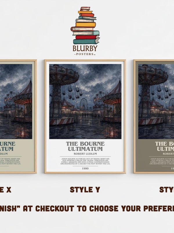 The Bourne Ultimatum bookish print in frame leaning in hallway – thriller wall art