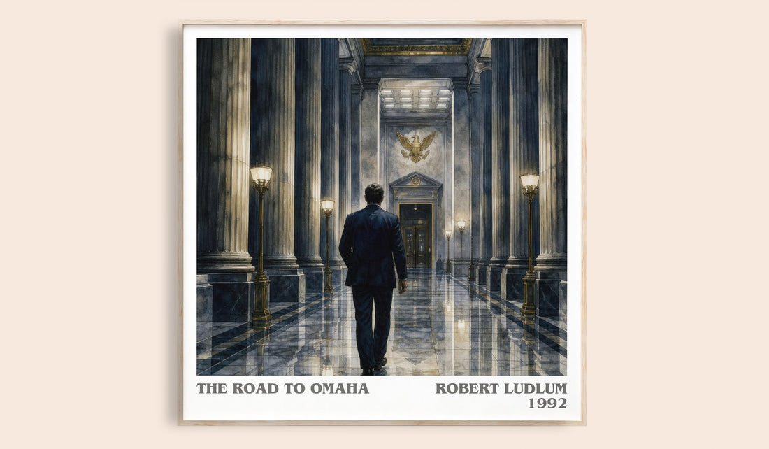 The Road to Omaha literary book poster by Robert Ludlum – framed literary art print