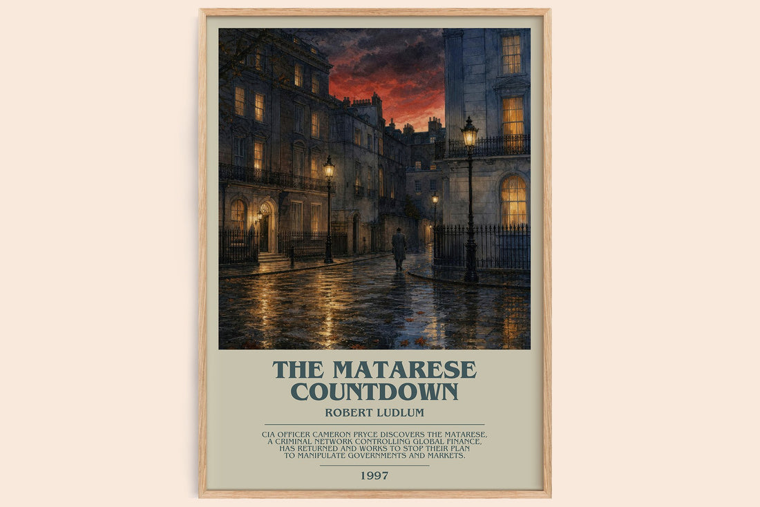 The Matarese Countdown bookish book poster by Robert Ludlum – framed literary art print