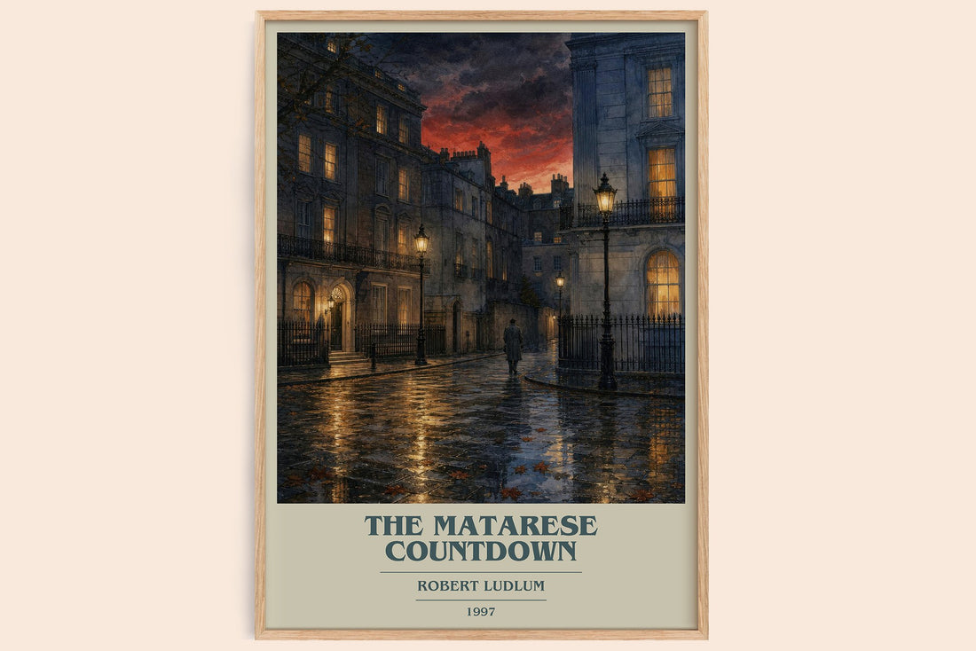 The Matarese Countdown book cover book poster by Robert Ludlum – framed literary art print