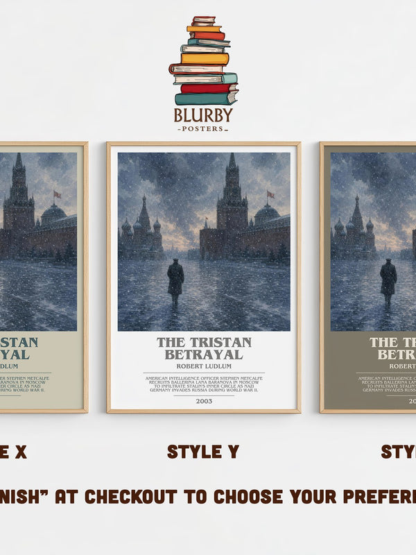 The Tristan Betrayal bookish print in frame leaning in hallway – thriller wall art