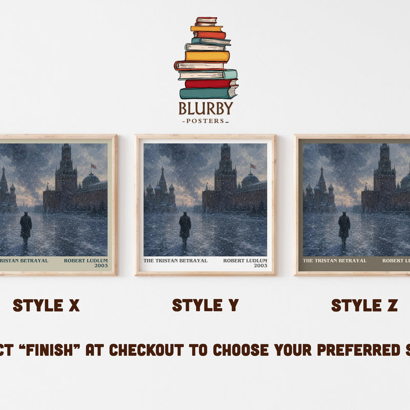 The Tristan Betrayal literary print in frame leaning in hallway – thriller wall art