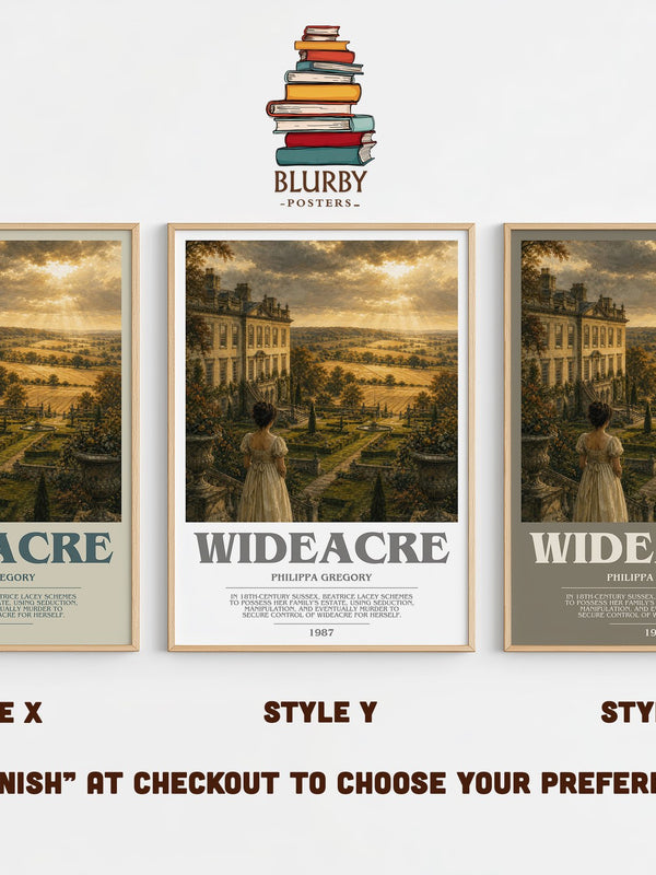 Wideacre bookish print in frame leaning in hallway – historical fiction wall art