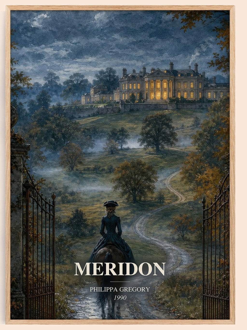Meridon watercolour book poster by Philippa Gregory – framed literary art print