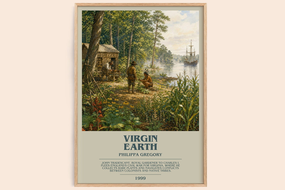 Virgin Earth bookish book poster by Philippa Gregory – framed literary art print