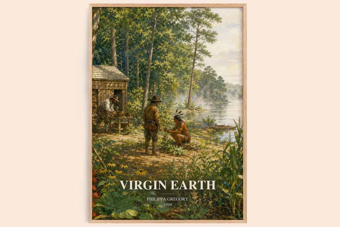 Virgin Earth watercolour book poster by Philippa Gregory – framed literary art print