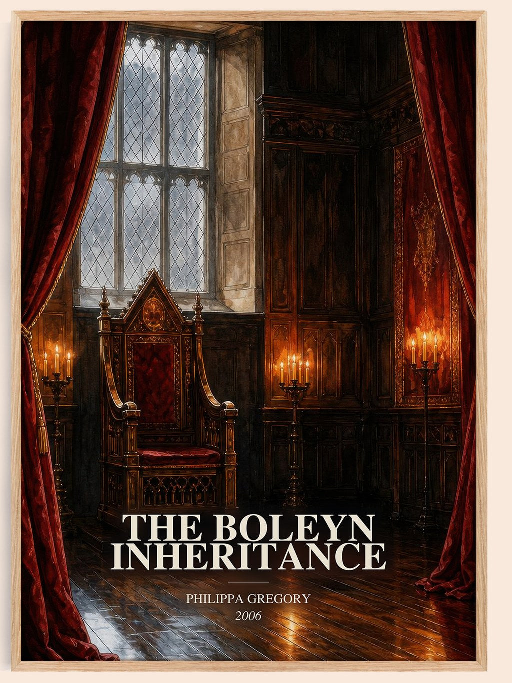 The Boleyn Inheritance watercolour book poster by Philippa Gregory – framed literary art print