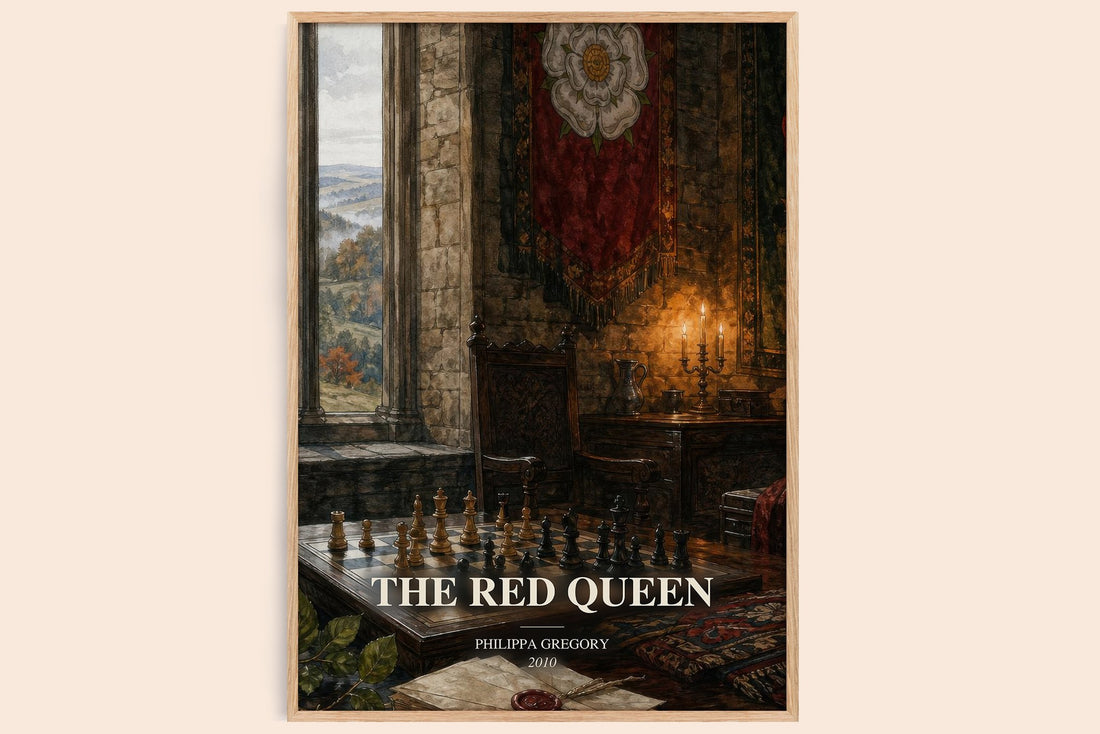 The Red Queen watercolour book poster by Philippa Gregory – framed literary art print